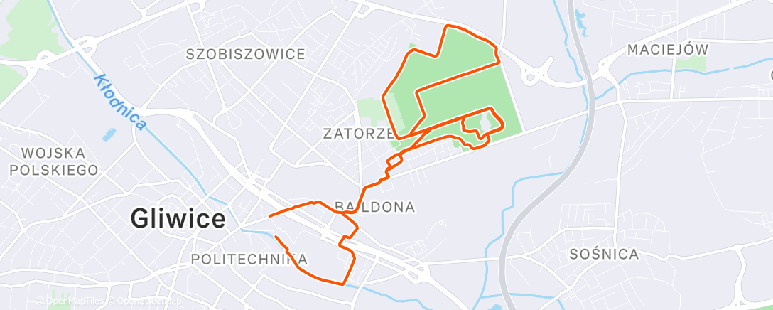 Map of the activity, Afternoon Trail Run