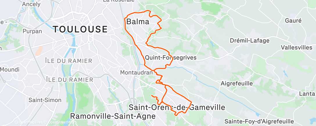 Map of the activity, Sortie VTT dans l'après-midi
