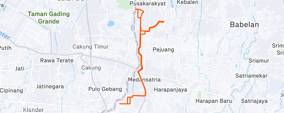 Map of the activity, Bersepeda Pagi