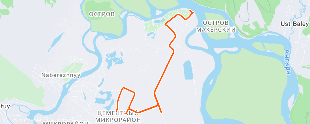Map of the activity, Утренний забег