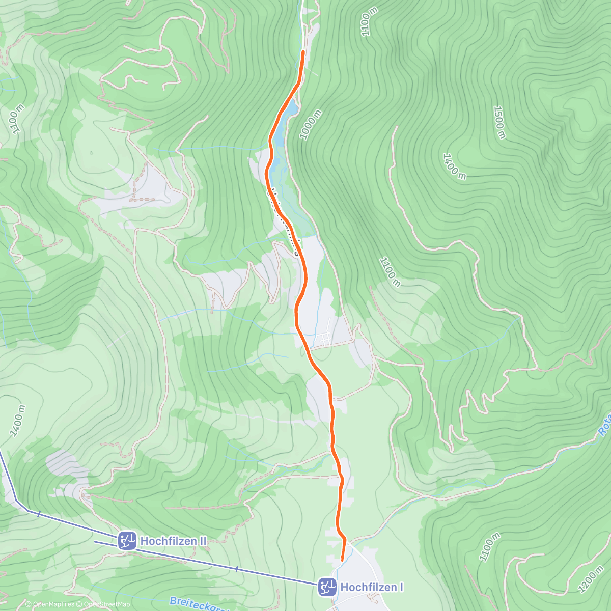 Map of the activity, Hochfilzen back and forth