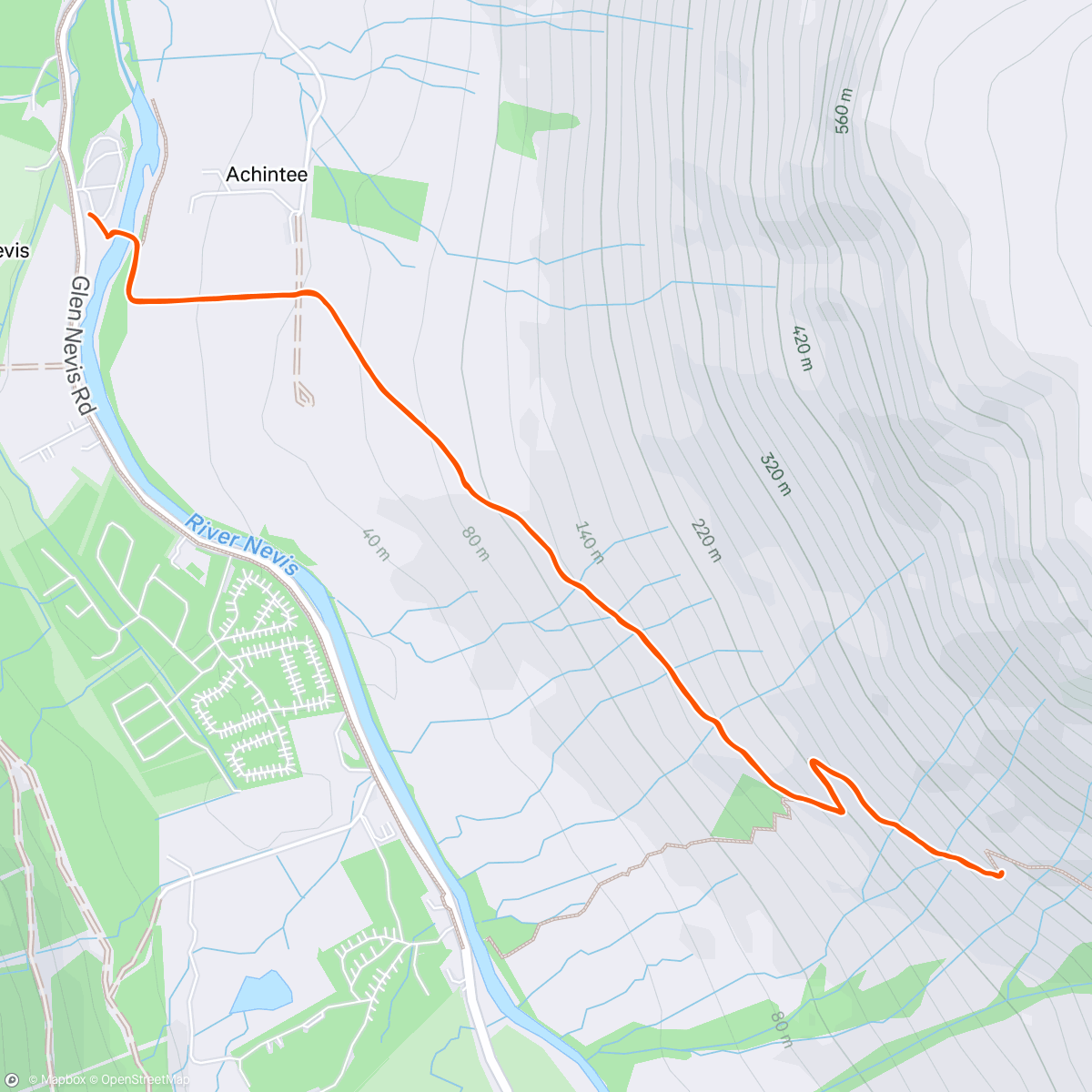 Map of the activity, Setting them off - 200 strong going up Ben Nevis ⛰️🏴󠁧󠁢󠁳󠁣󠁴󠁿