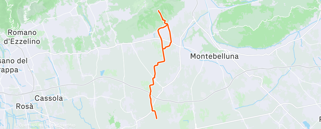 Map of the activity, Pedalata dell'ora di pranzo