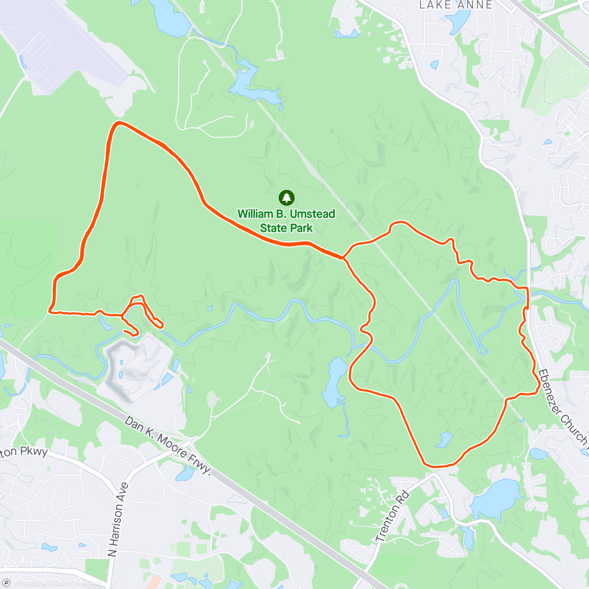 Mapa de la actividad (Morning Mountain Bike Ride at Raleigh NC rain rain rain)