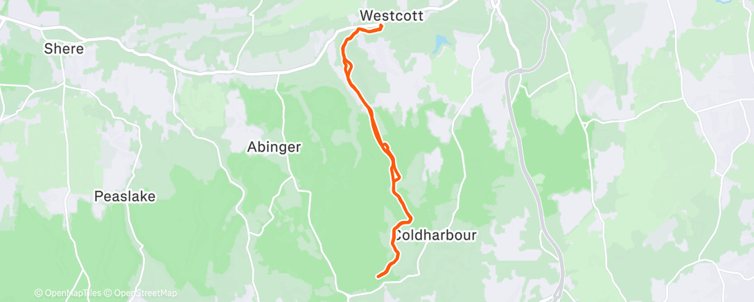 Map of the activity, Afternoon Run