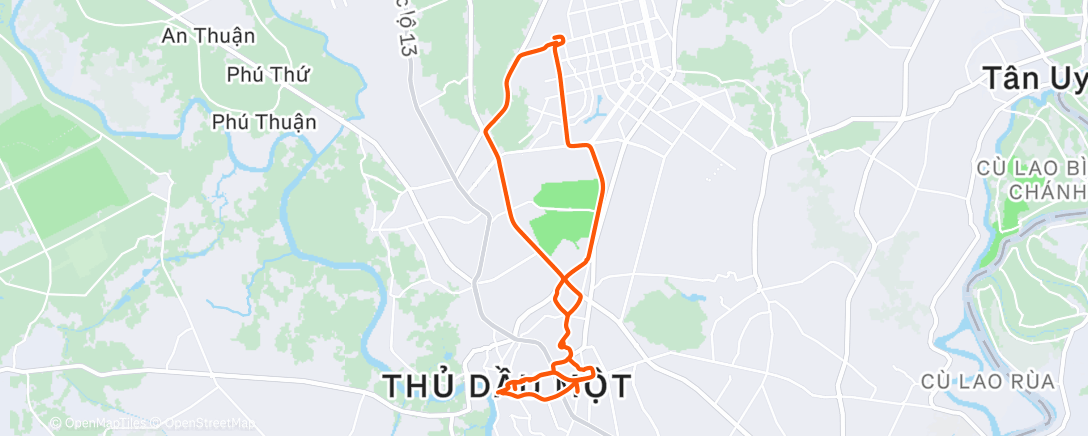 Map of the activity, Evening Ride