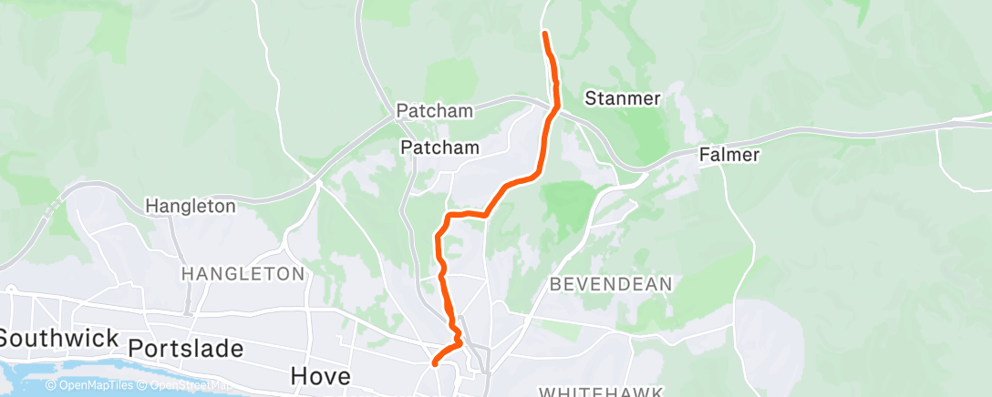 Map of the activity, Edge of Stanmer Woods and Back