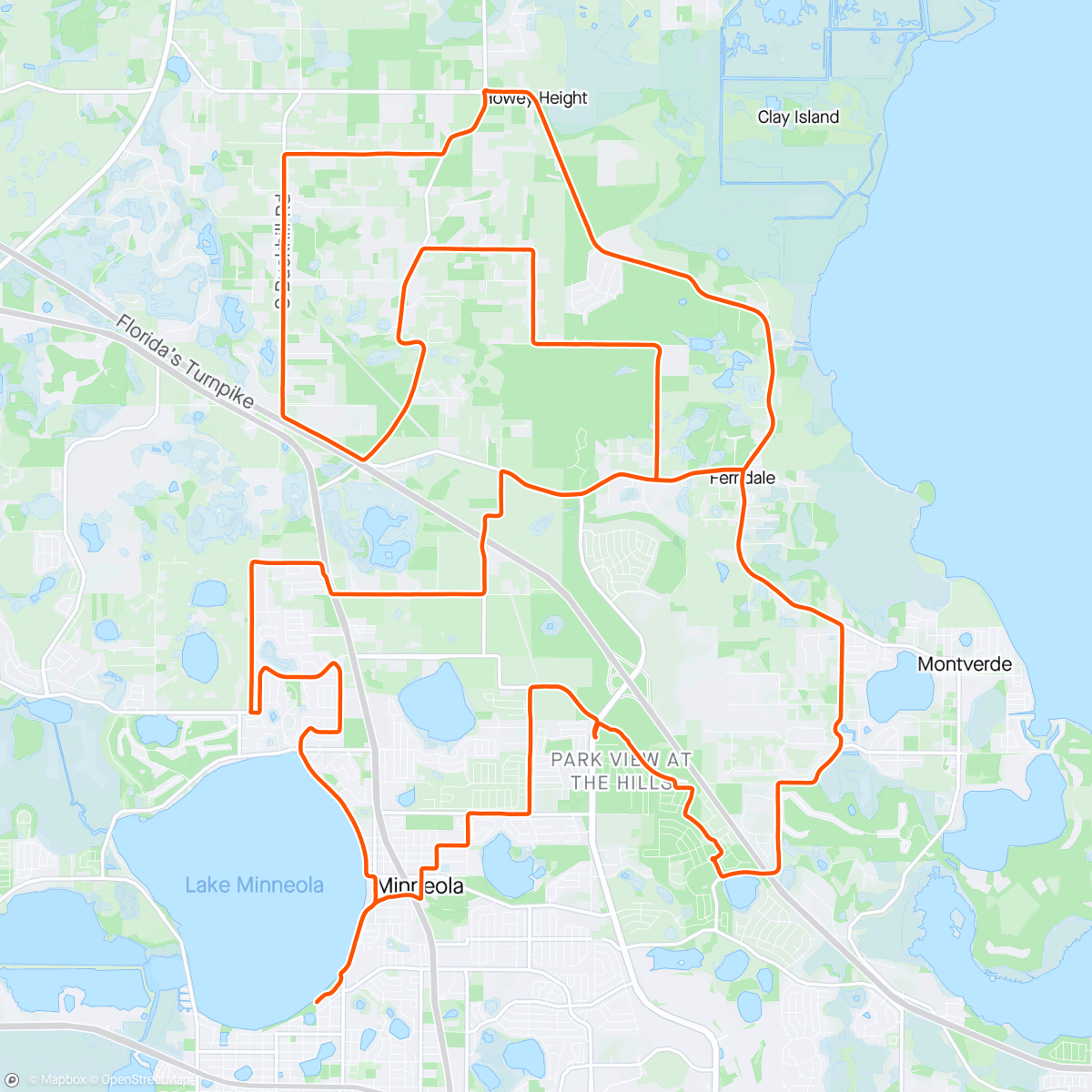 Map of the activity, Hilly Ride