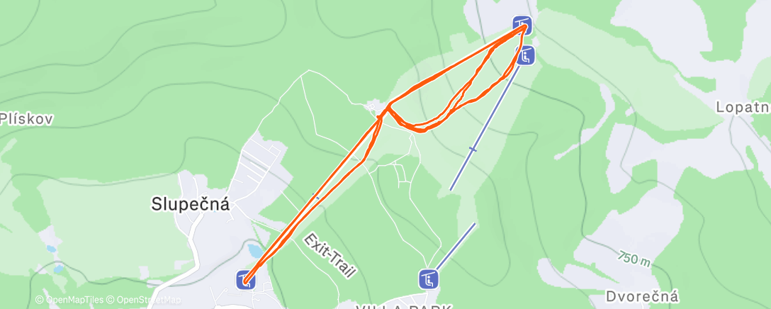 Карта физической активности (Morning Alpine Ski s Tondou)