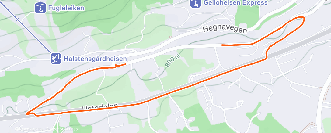 Map of the activity, Afternoon Run