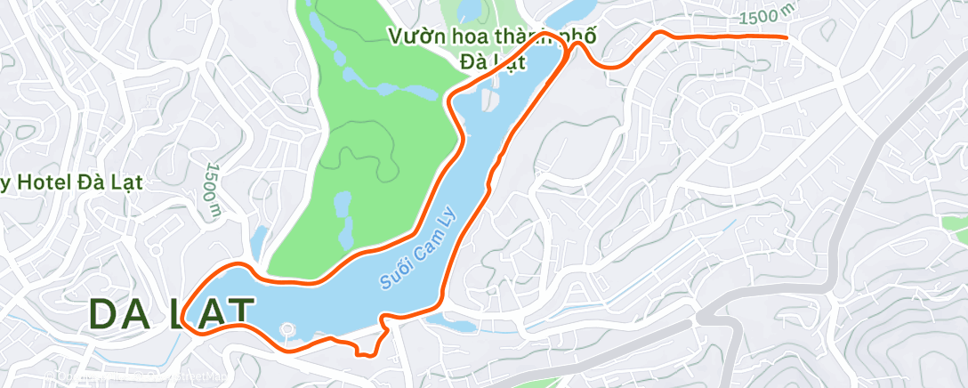Map of the activity, Afternoon Run