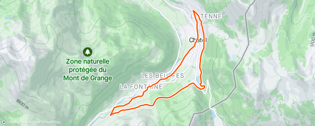 Mapa de la actividad, Trail en soirée