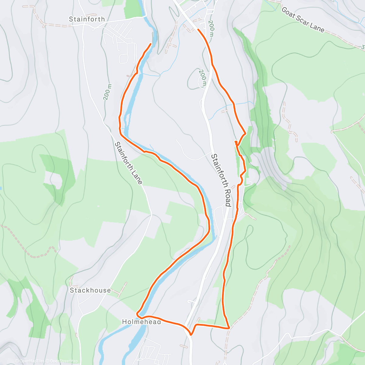 Map of the activity, Christmas Day wander
