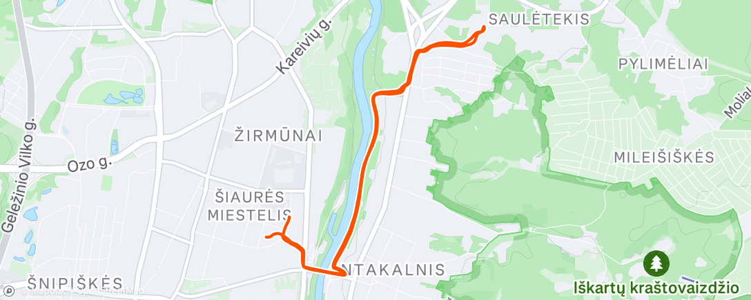 Map of the activity, Lunch Run