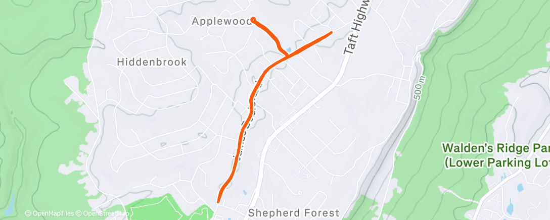 Map of the activity, Lunch Run