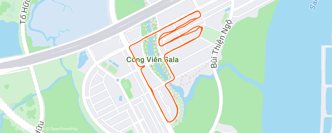 Map of the activity, Afternoon Run