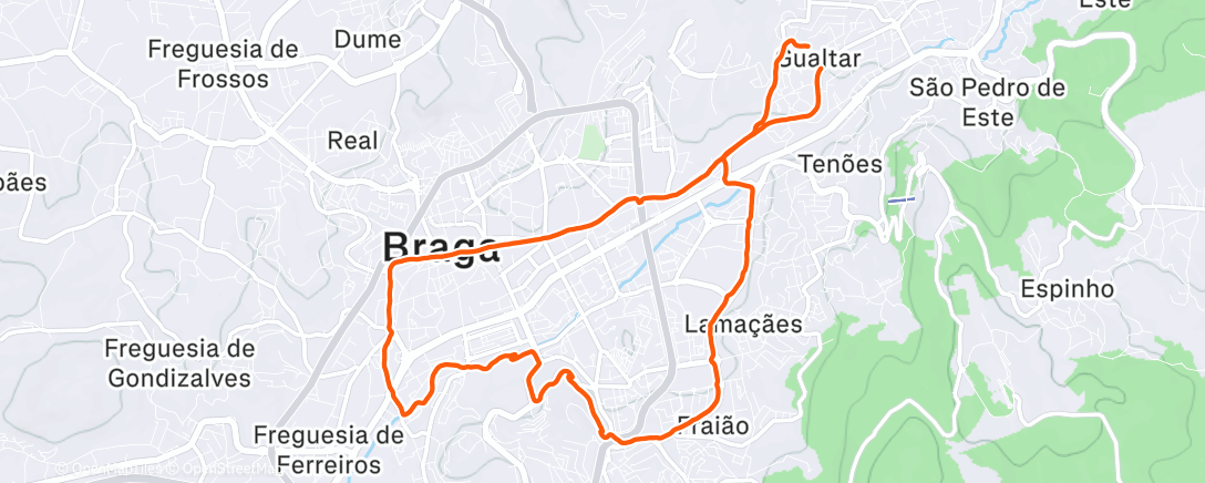 Map of the activity, Evening Run