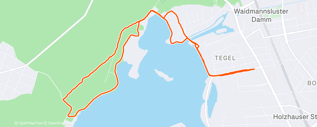 Map of the activity, Lauf am Mittag