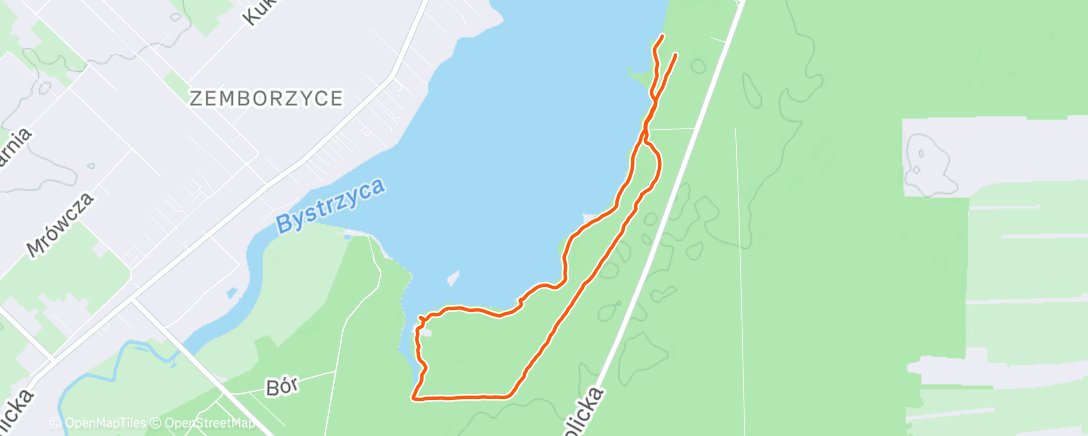 Map of the activity, Afternoon Run