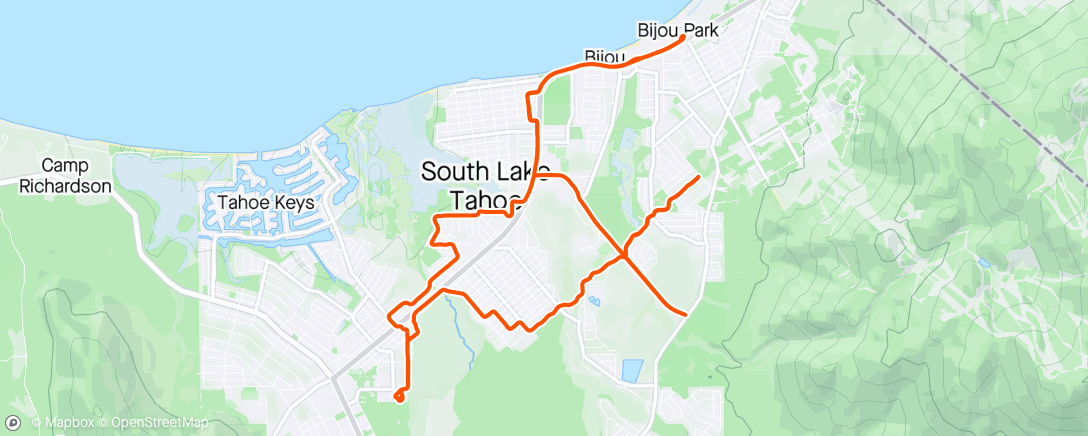 Map of the activity, Quick townie ride