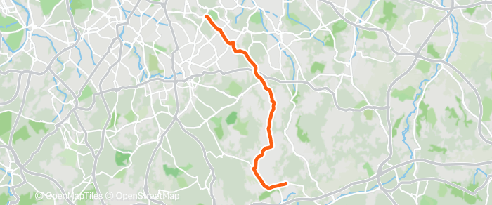 Route map for BEGINNERS G4 WESTERHAM – TITSEY BREWER CO G4 27mi 1600ft