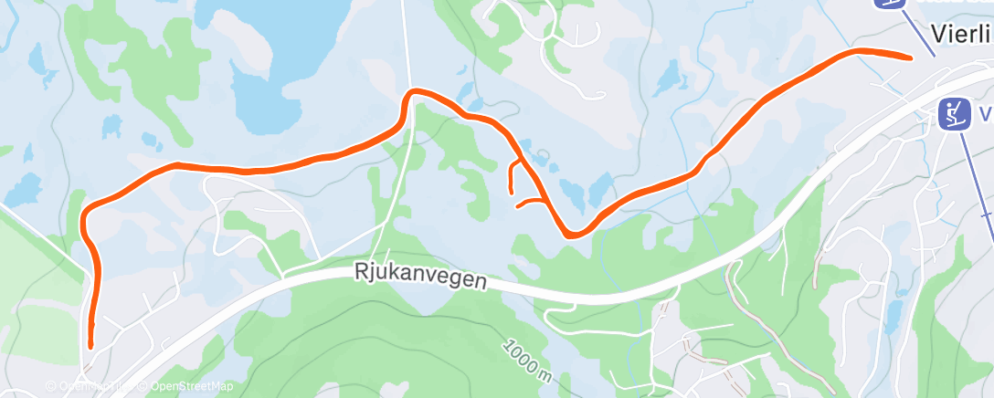 Map of the activity, Afternoon Nordic Ski