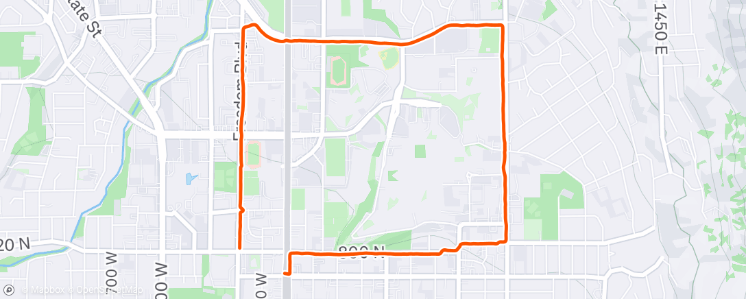 Map of the activity, Afternoon Run