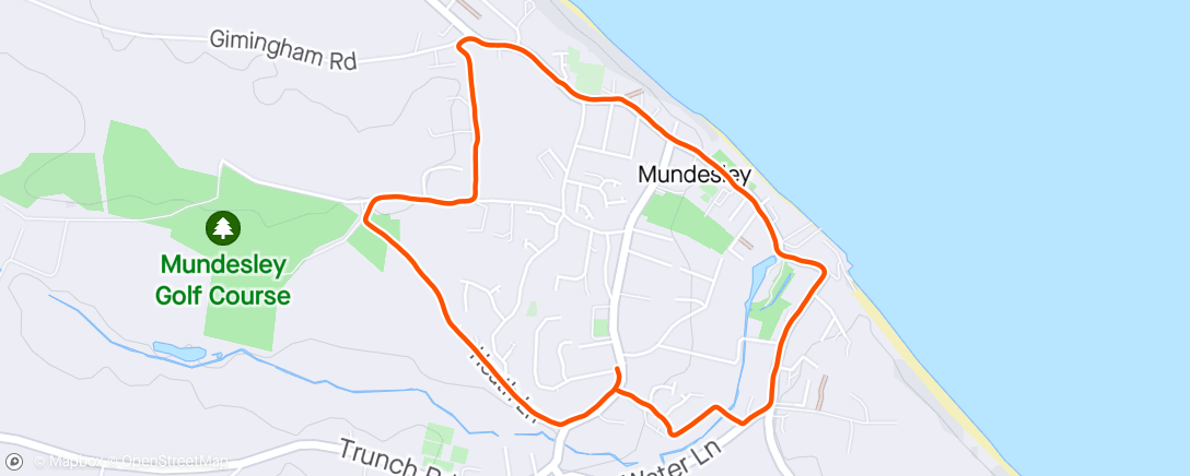Map of the activity, Lunch run with Ben