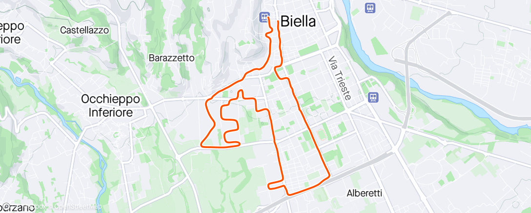 Map of the activity, Biella