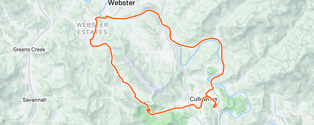 Map of the activity, WCU Ride