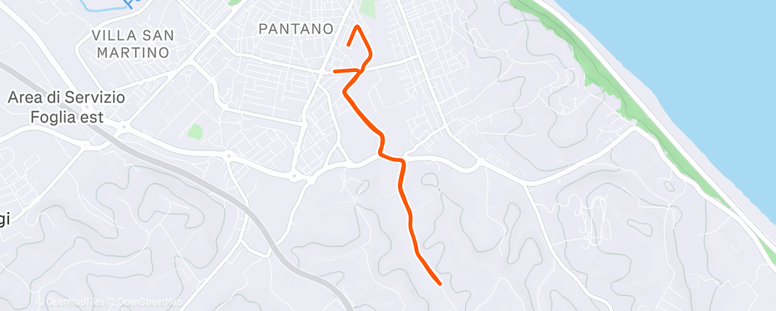 Map of the activity, Afternoon run