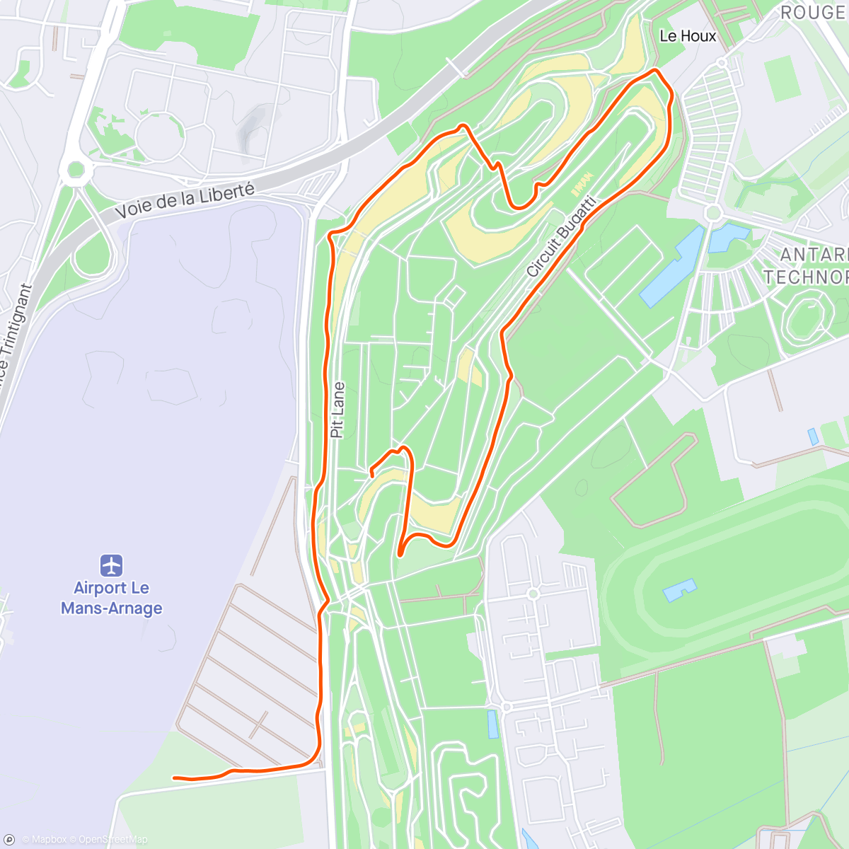 Carte de l'activité Marche de nuit circuit Bugatti