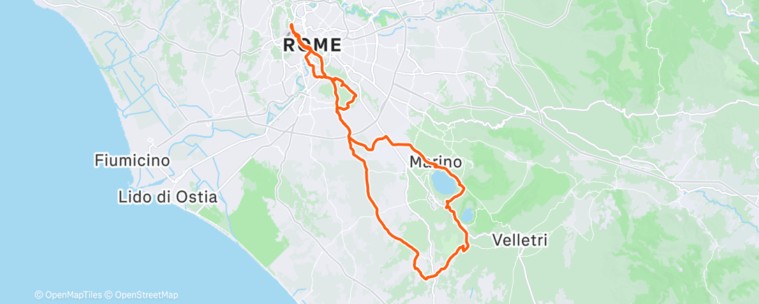 Map of the activity, Giro ai Castelli Romani
