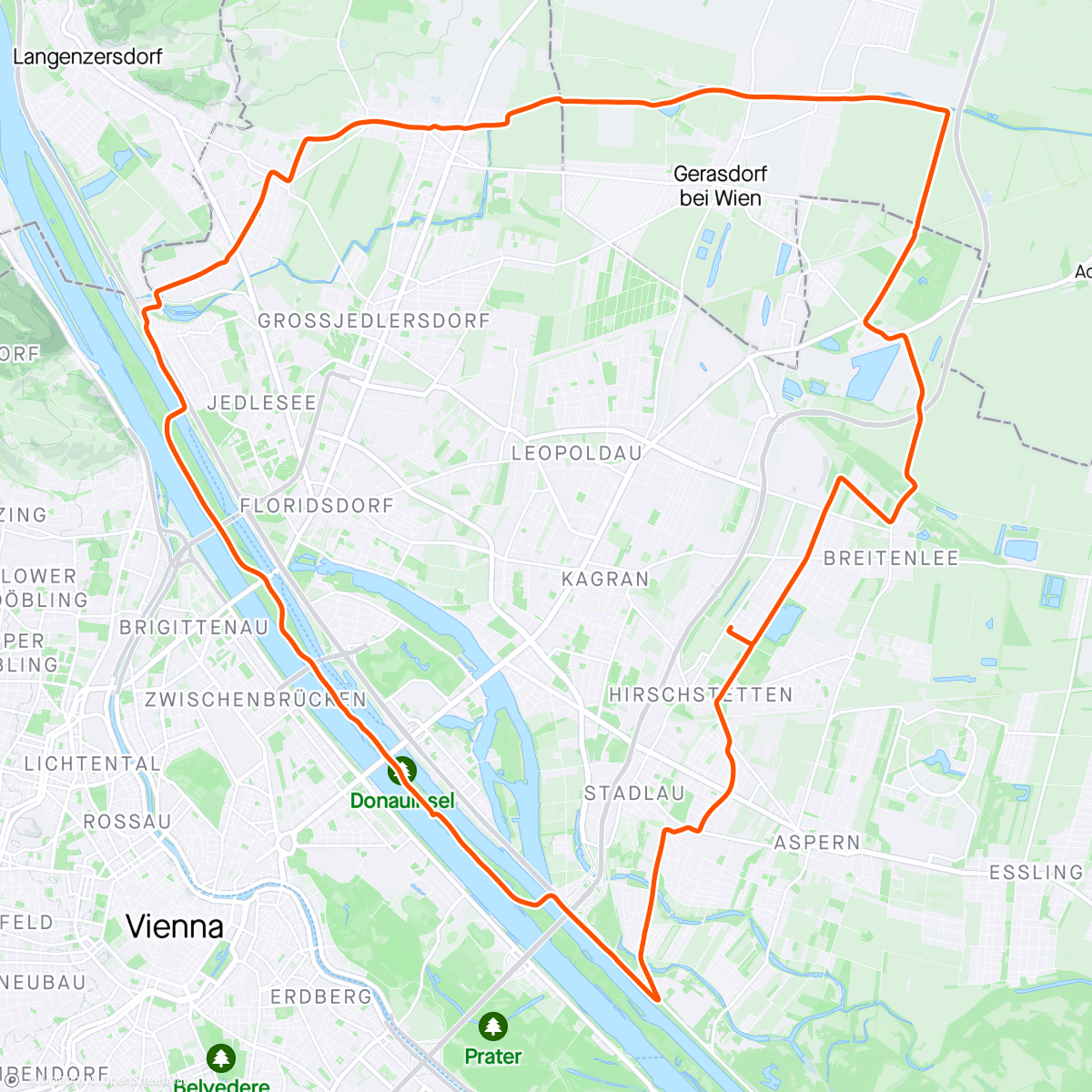 Map of the activity, CX Marchfeldkanalrunde 🌞💨