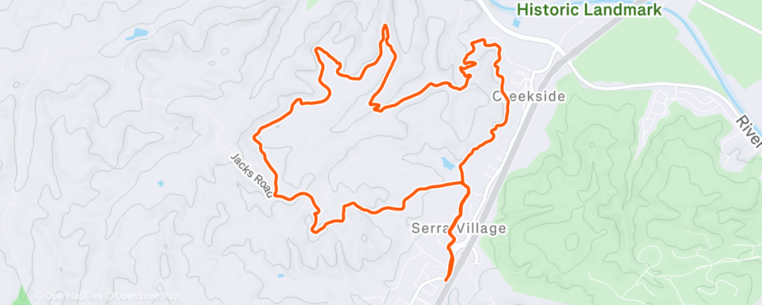 Map of the activity, Morning Trail Run