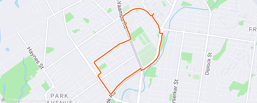 Map of the activity, Afternoon Run