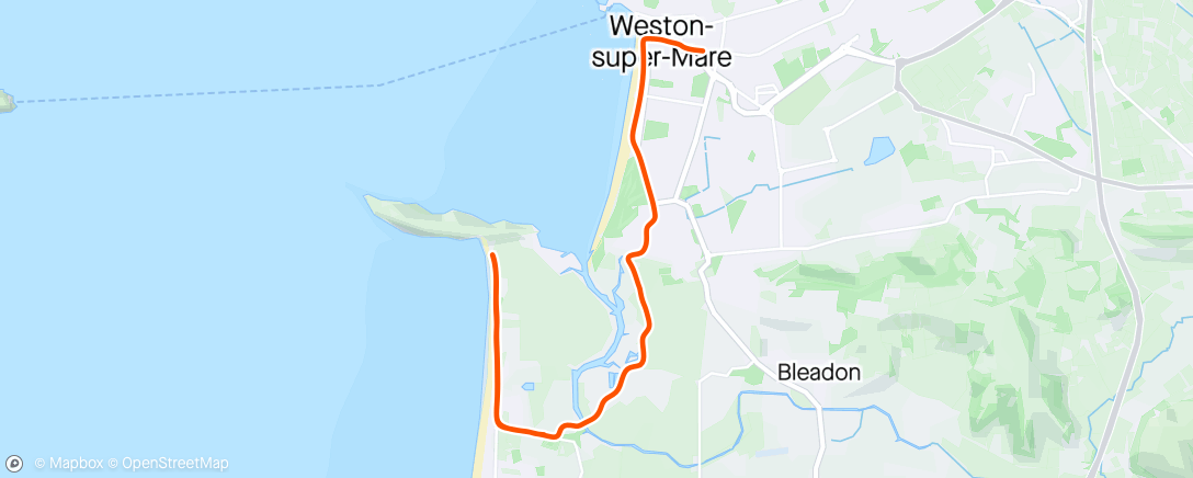 Map of the activity, WSM to Brean part 1 (MTB)