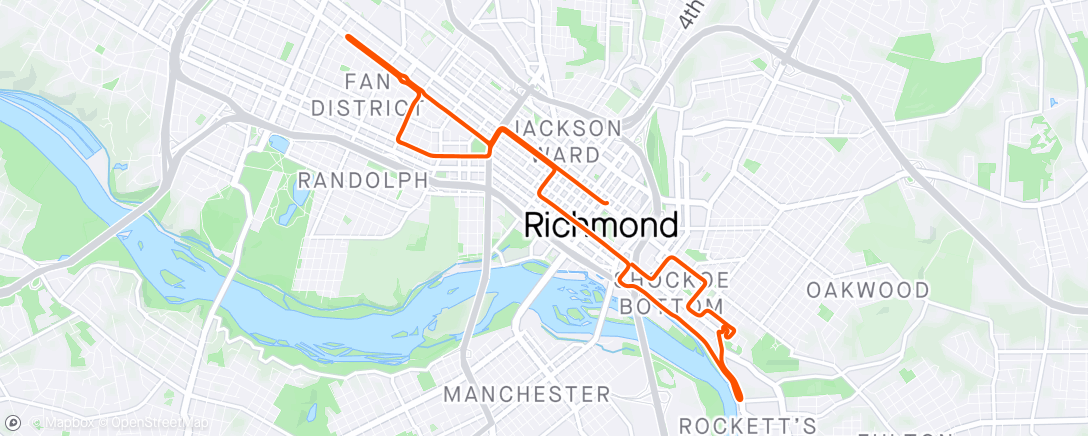 Map of the activity, Zwift - Race: No Spring Chickens - Herd Masters Racing on Libby Hill After Party in Richmond