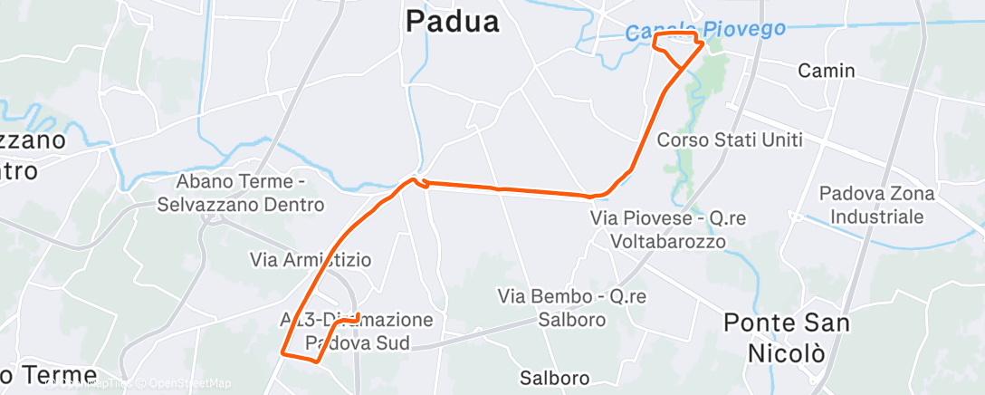 Map of the activity, Morning Run