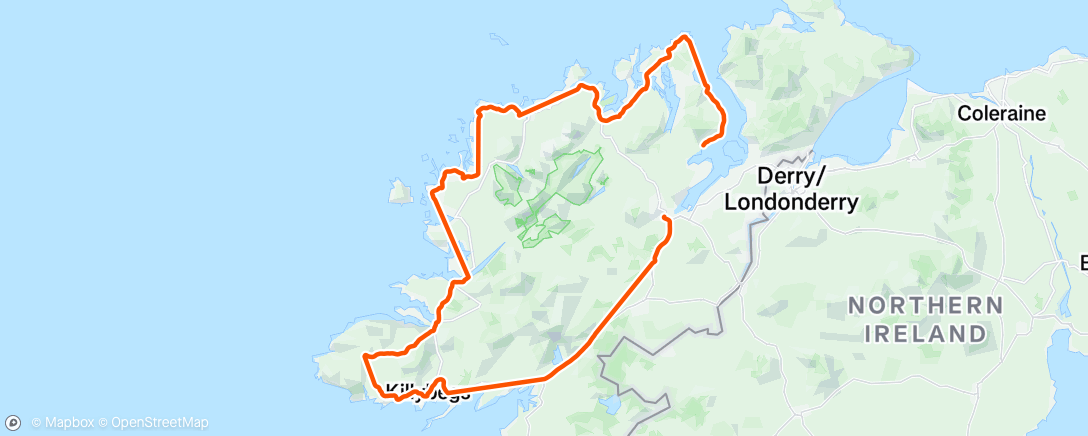 Map of the activity, Donegal 333 2 man team 🥇