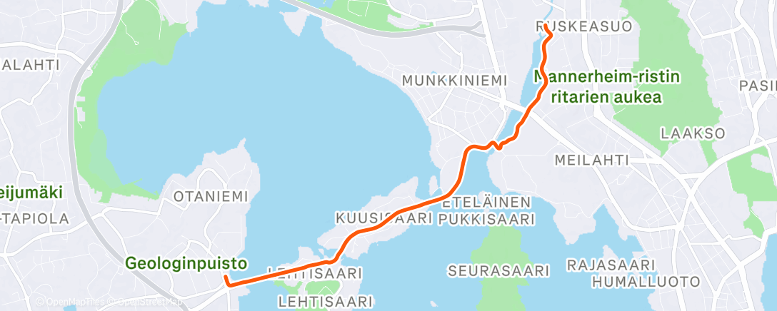 Карта физической активности (Morning Ride)