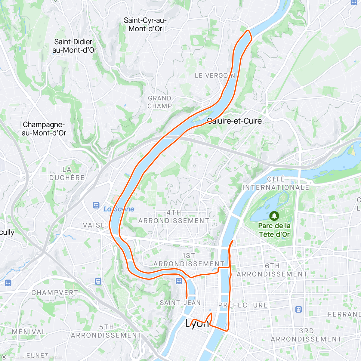 Mappa dell'attività Run in Lyon