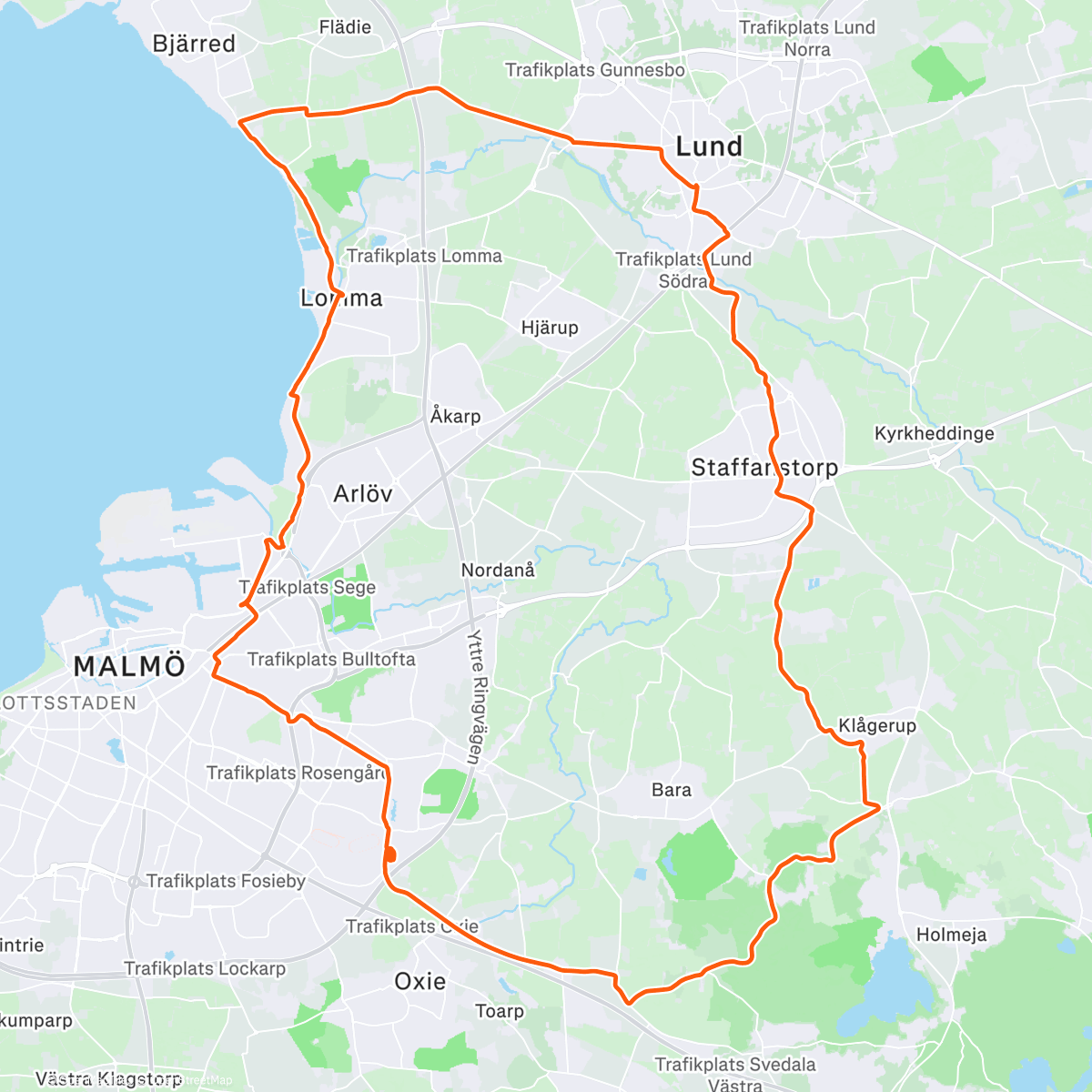 Map of the activity, Morning Ride