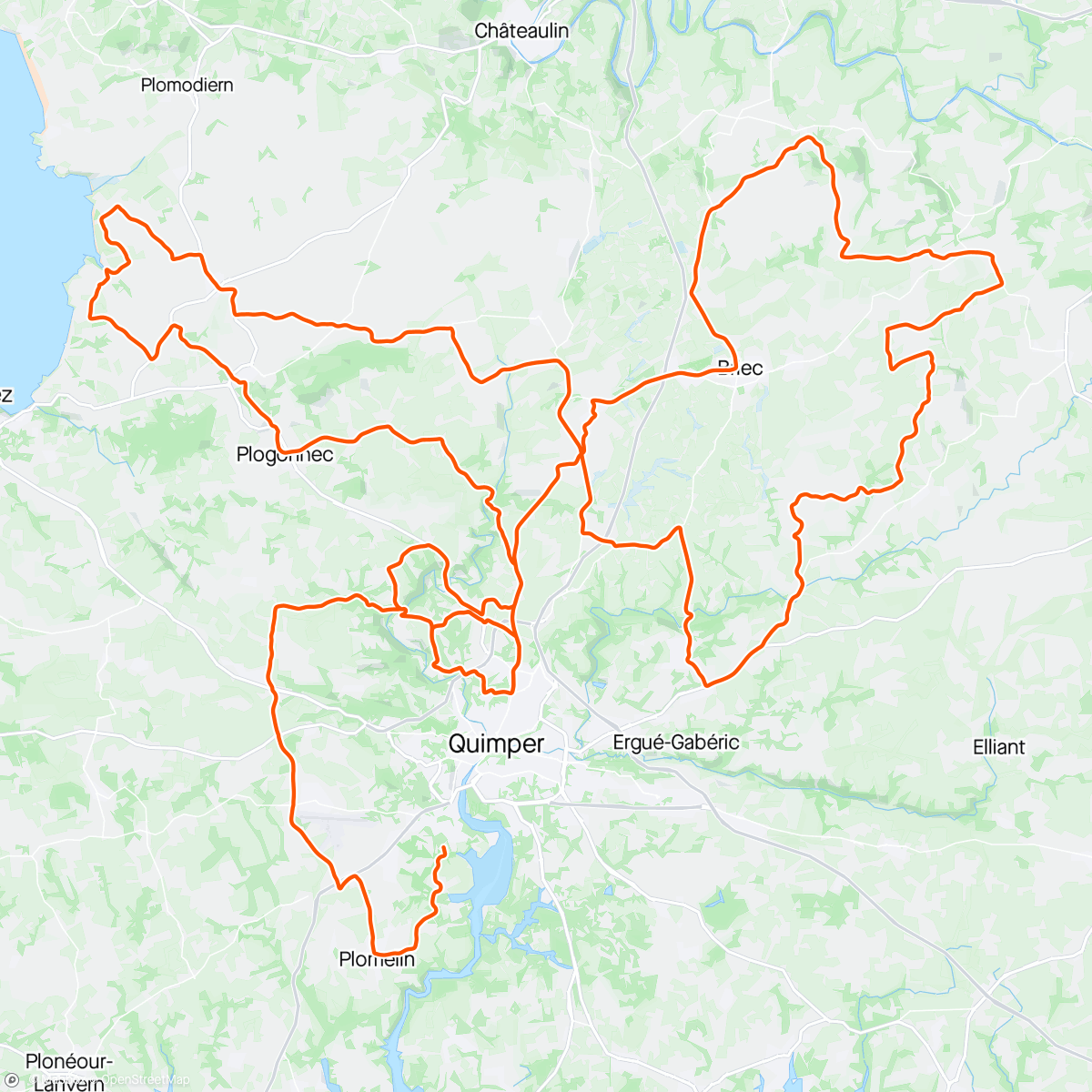 Map of the activity, Tour du Finistère