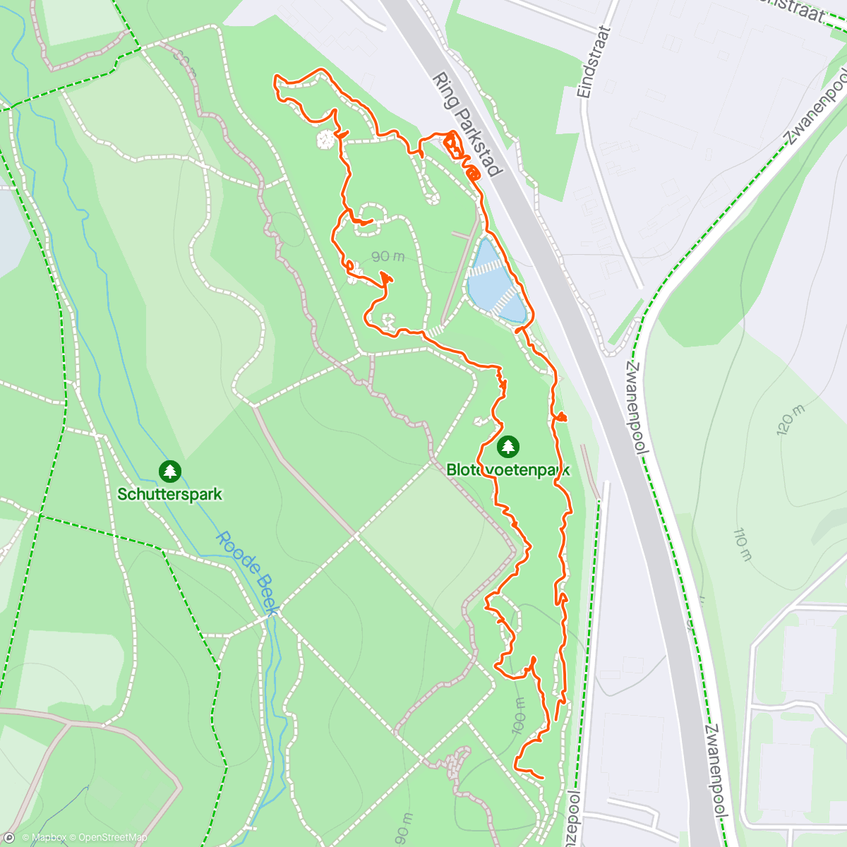 Map of the activity, Rondje blote voeten pad