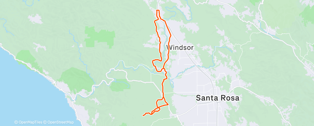 Map of the activity, Cycling