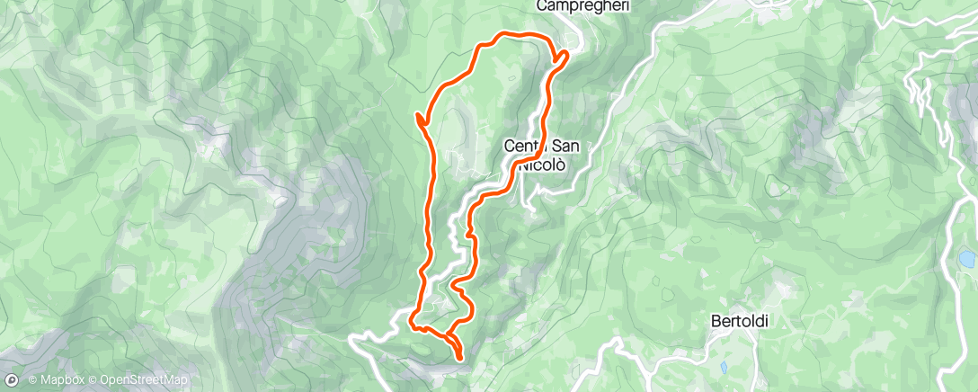 Kaart van de activiteit “Sessione di trail running serale”