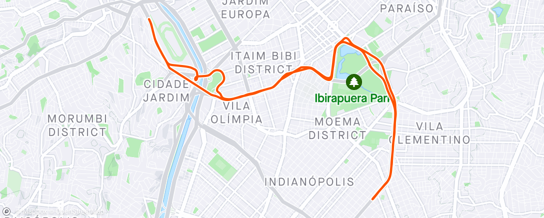 Mappa dell'attività Meia Maratona de SP