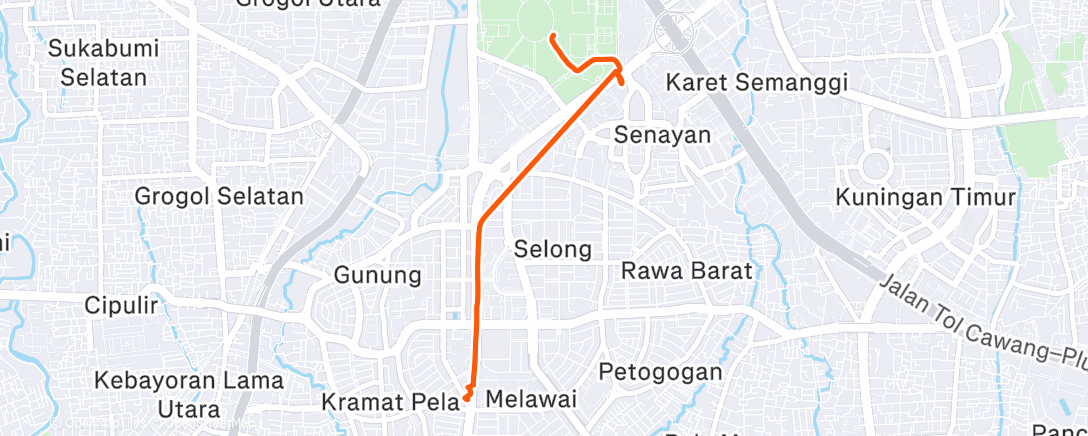 Map of the activity, Morning Walk