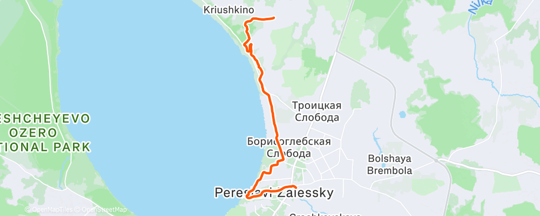 Map of the activity, Дневной забег